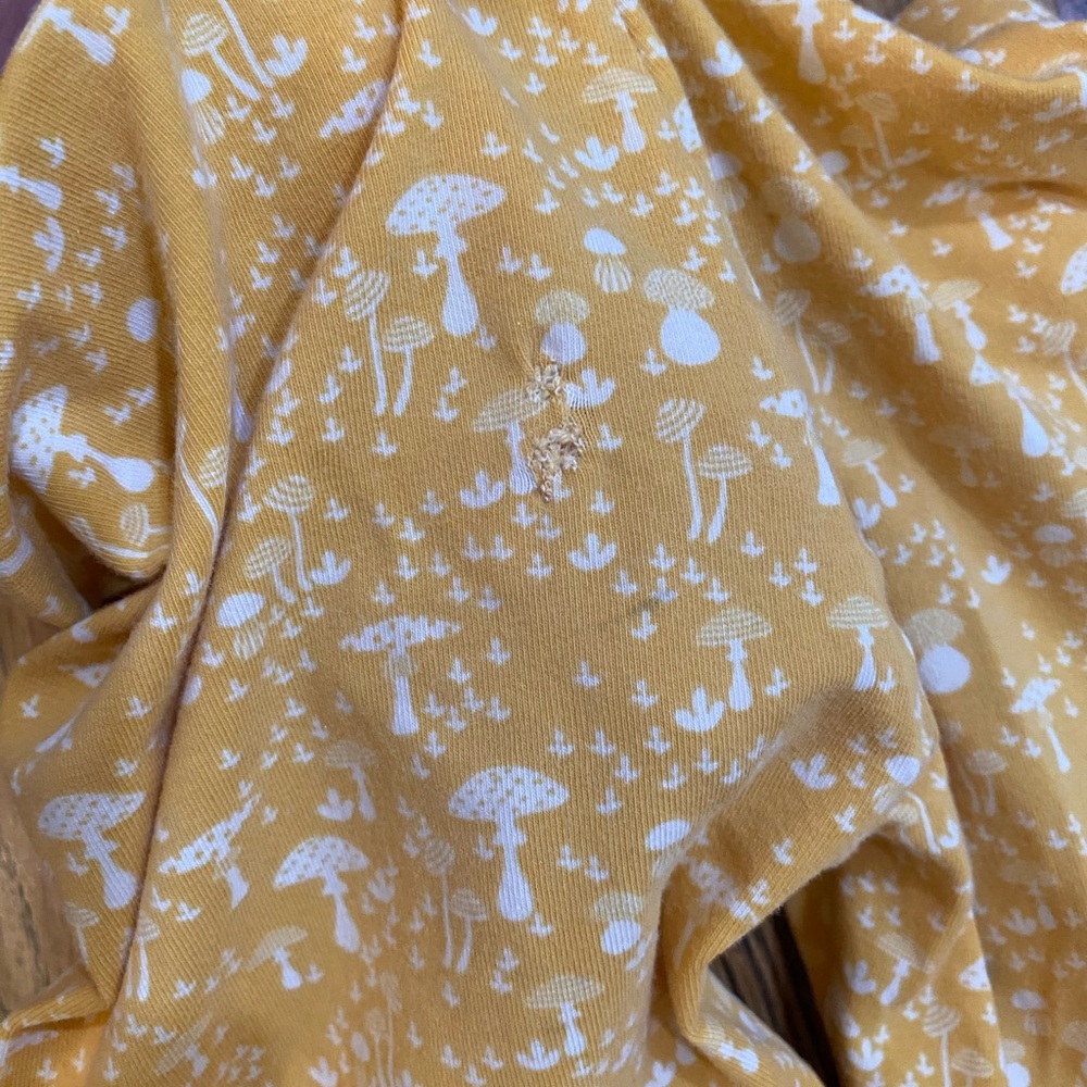 Damage- Matilda Jane Mustard Mushroom Leggings - Picture 4 of 5